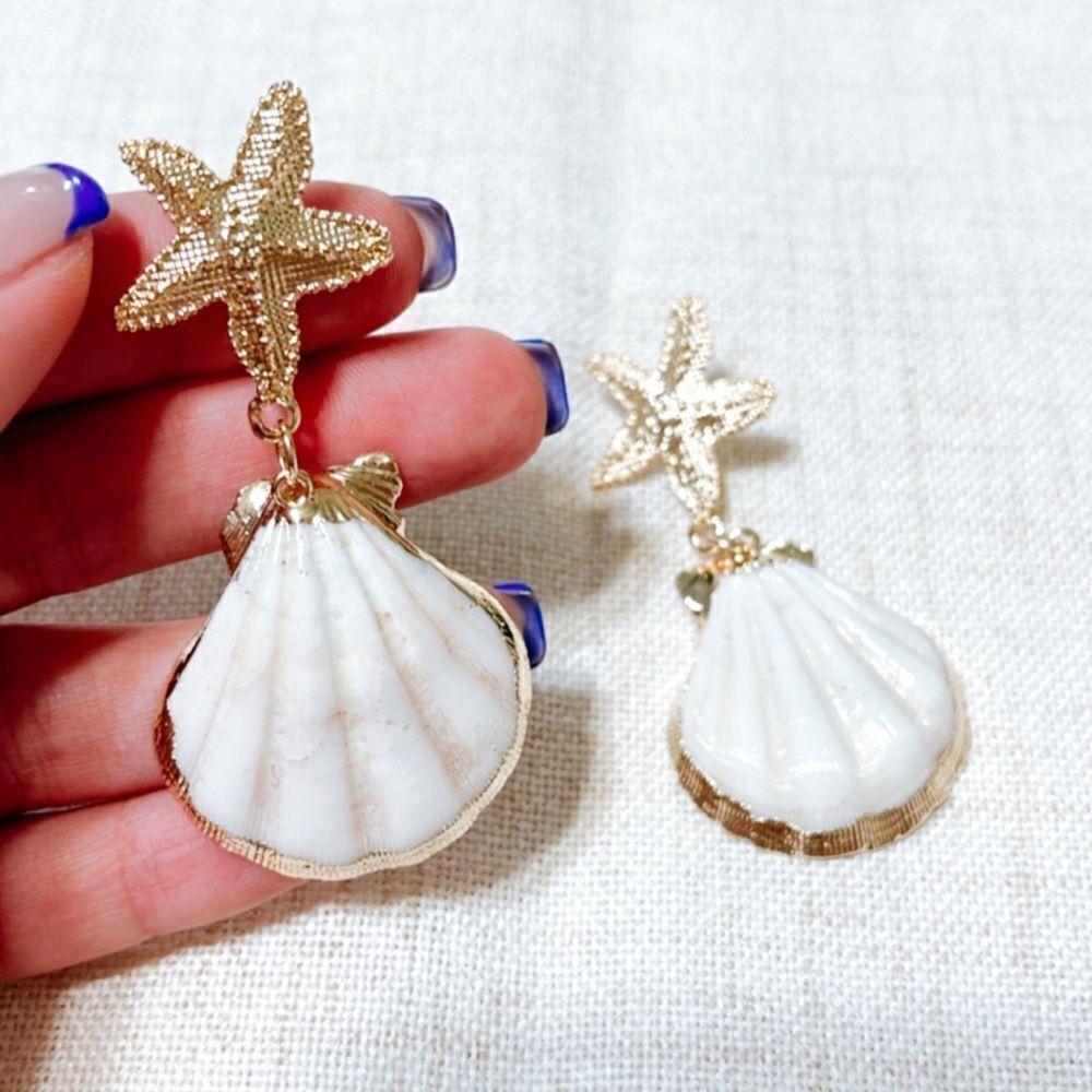 Starfish dangle earrings N167 - Picture 5 of 6